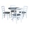 International Concepts 36 in. Round Pedestal Dining Table with 4 Madrid LadderBack Chairs - 5 Piece Dining Set K05-36RT-27B-C2-4 - alternate 3